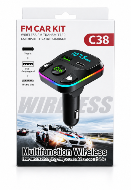 FM Car Kit C38 – Wireless FM Transmitter